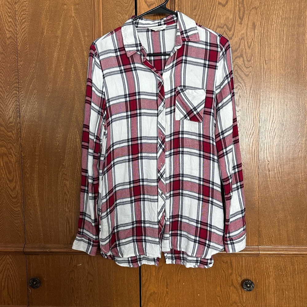 Beachlunchlounge Red and White Plaid Shirt